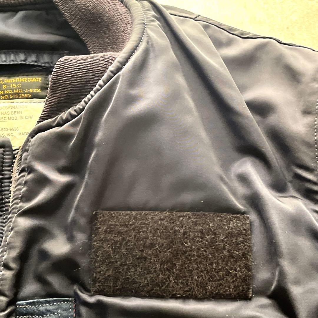 パッチ付き　USA製 アルファインダストリーズ B-15C フライトジャケット