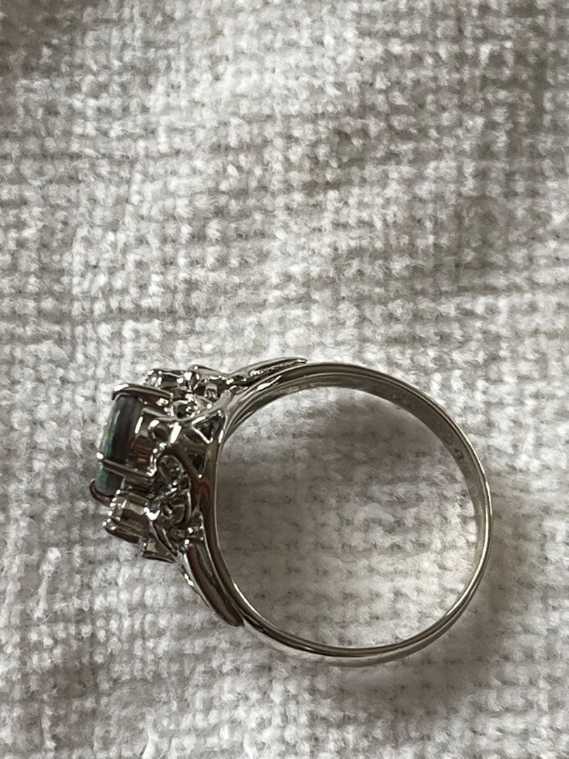 遊色きれい❣️Ptブラックオパールリング