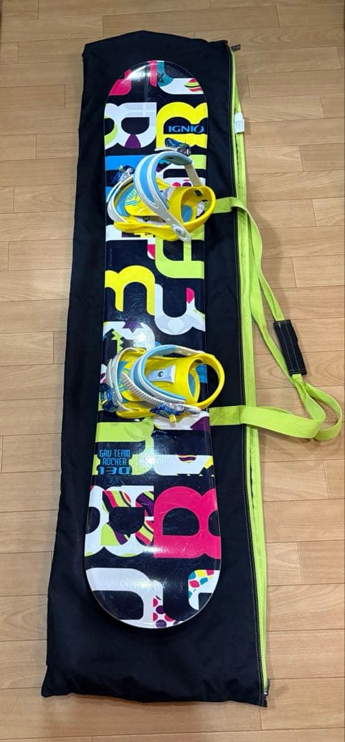 IGNITE マルチカラー スノーボード 130 バインディング付き