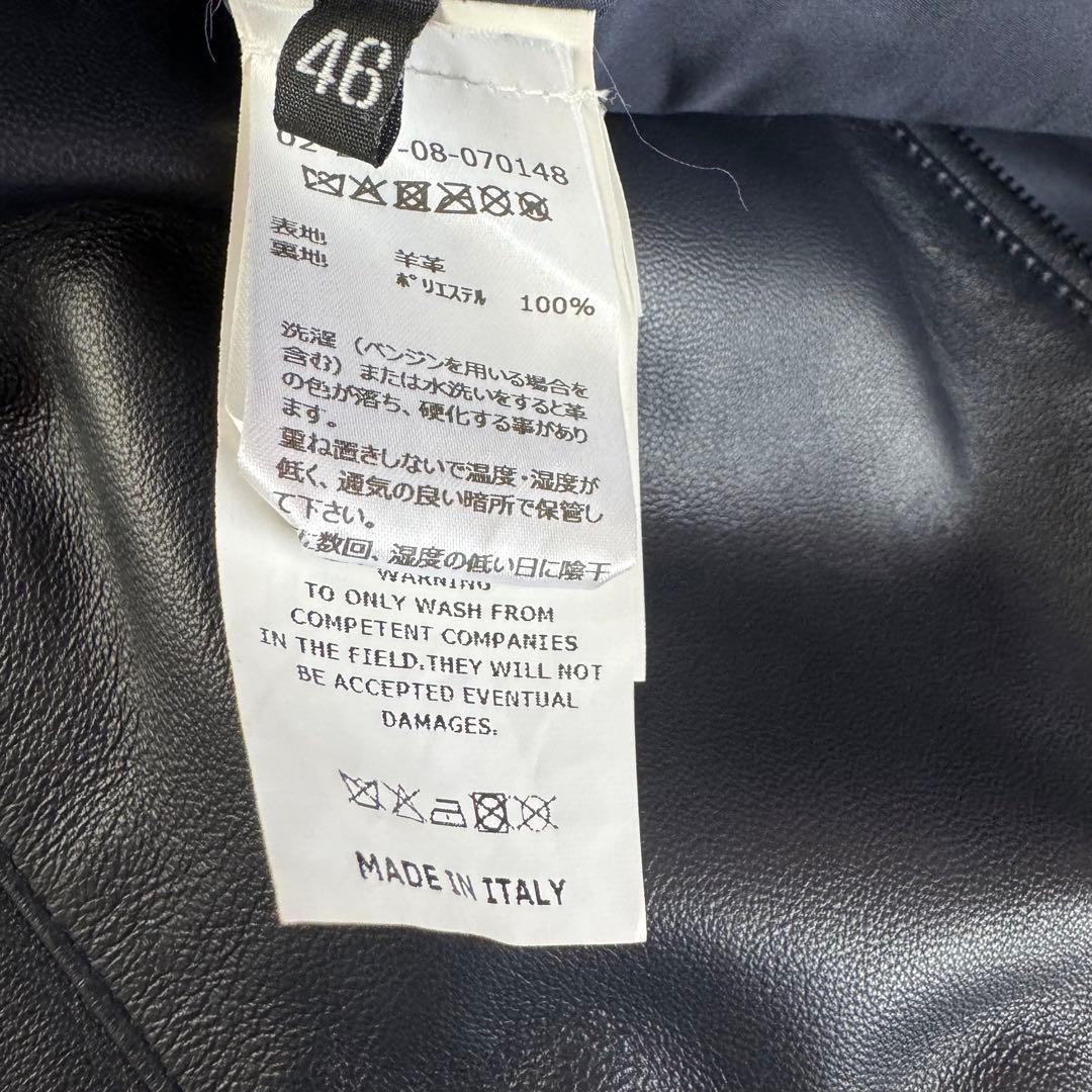 【専用】EMMETI Juri シングルライダースジャケット 羊革 濃紺 46