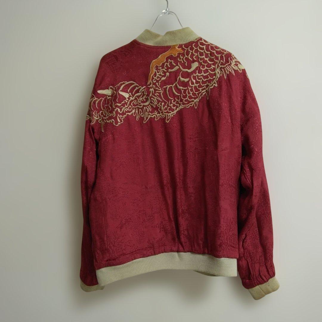 SCRIPT 花旅楽団 スカジャン 鯉×龍 リバーシブル 赤×黒　M