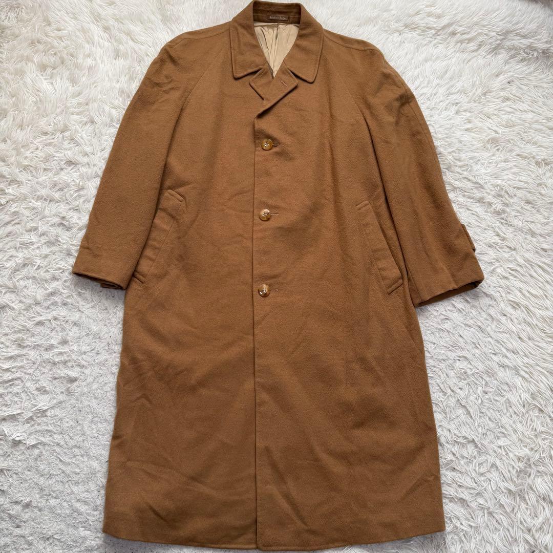 美品XLサイズ相当　カシミヤ100% シングルチェスターコート　マキシ丈