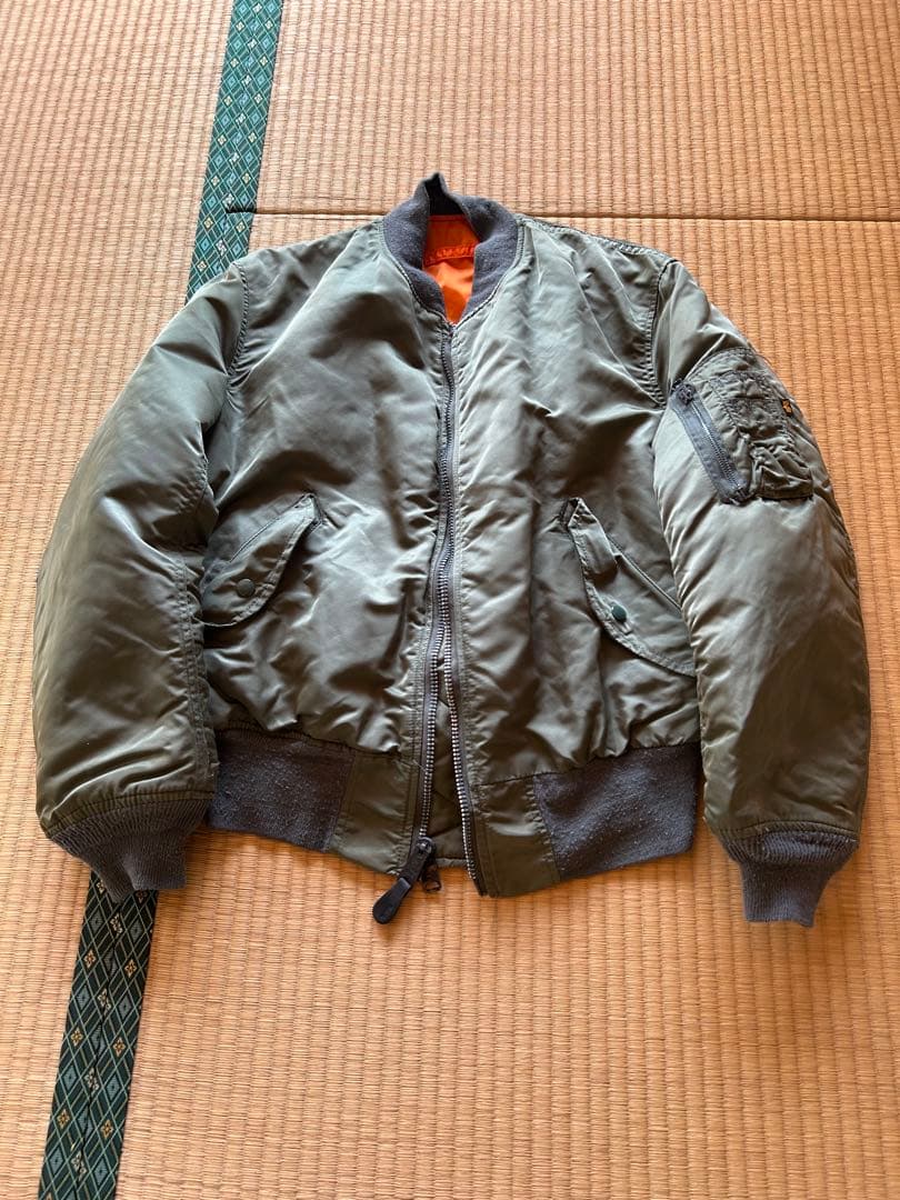 90s アメリカ製　MA-1フライトジャケット オリーブグリーン