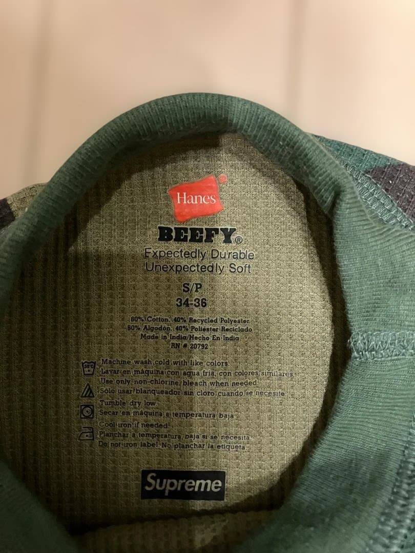 未使用 Supreme Hanes camo thermal S 迷彩 サーマル