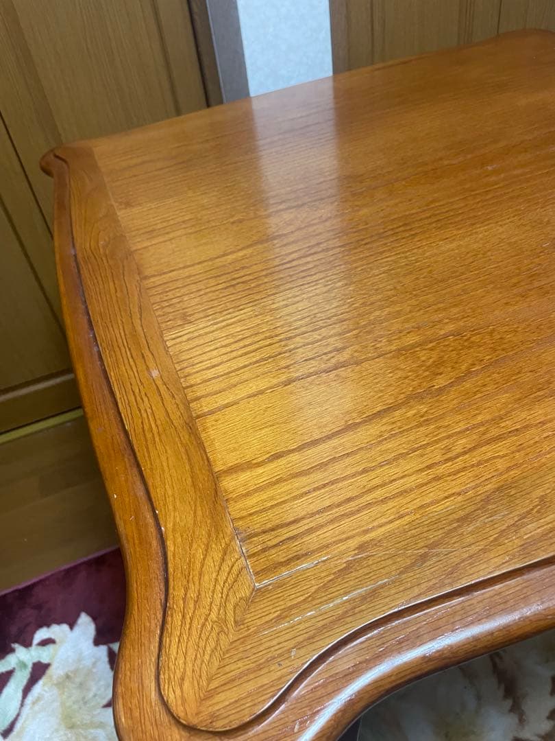 アンティーク　猫足　ダイニングテーブル　クラシック木製正方形テーブル