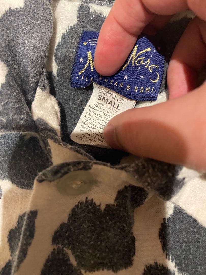 nick&nora 90s ホスタイン柄　パジャマシャツ