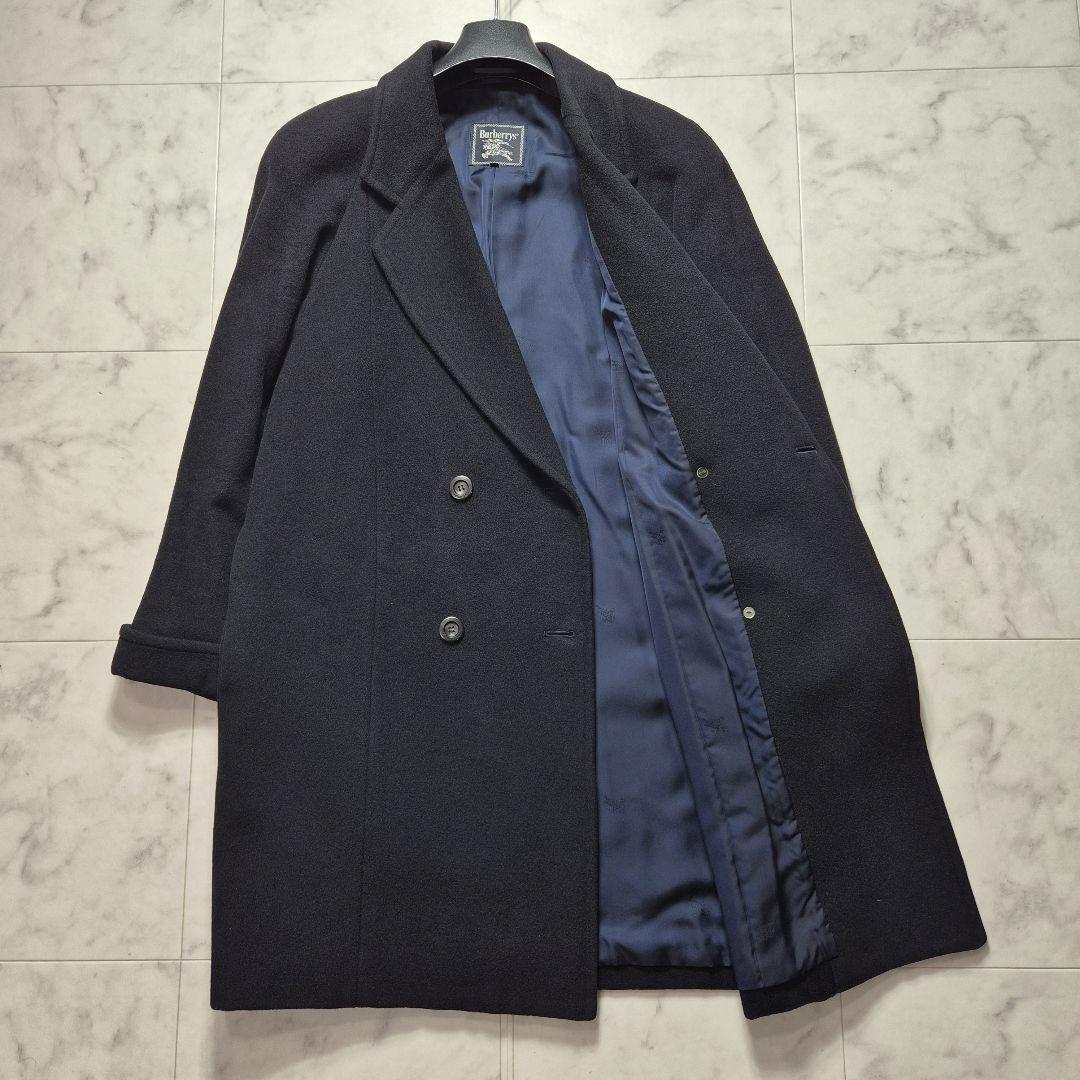 【美品】バーバリー カシミヤ100％ ダブルチェスターコート M