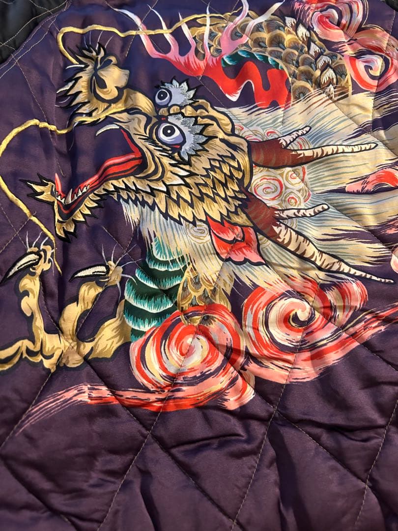 港商　スカジャン　テーラー東洋　KOSHO ドラゴン　龍　スカル　サイズS