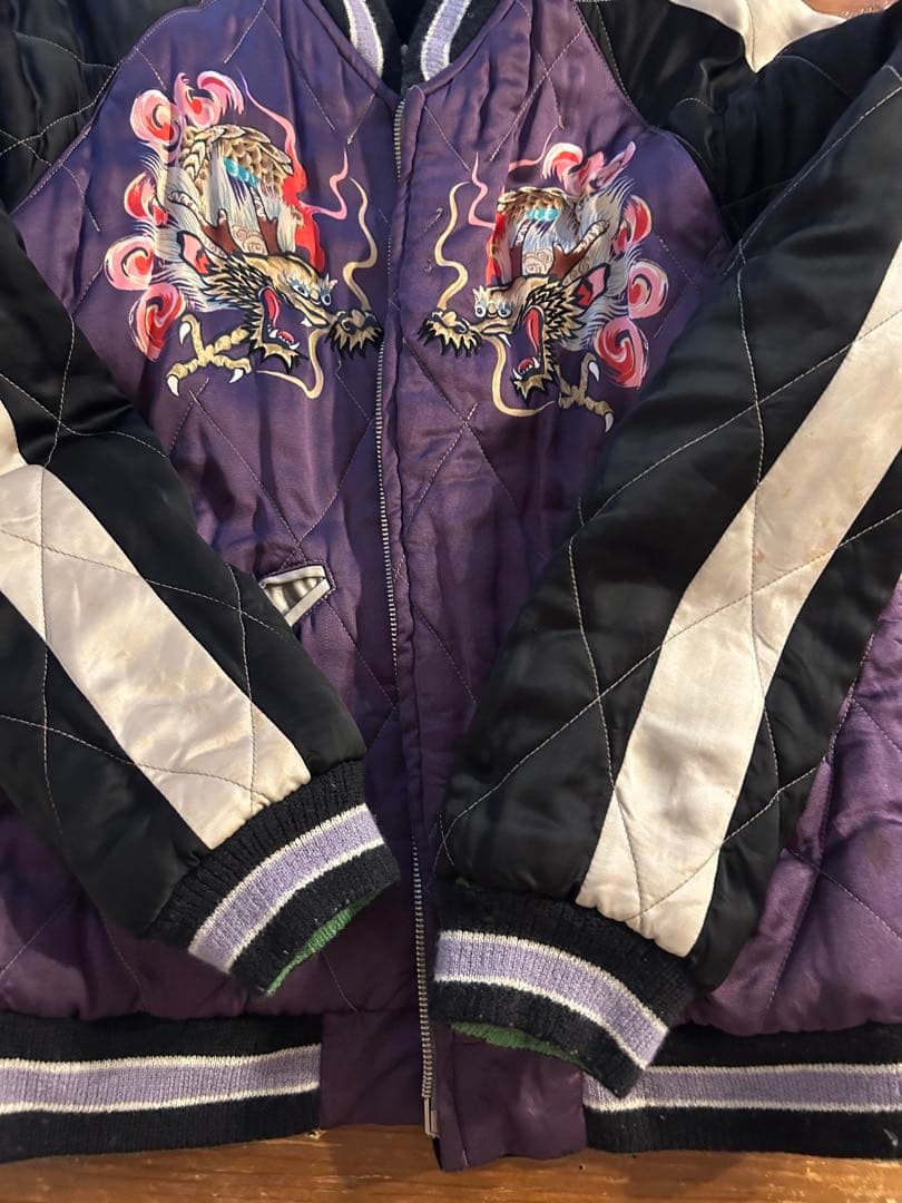 港商　スカジャン　テーラー東洋　KOSHO ドラゴン　龍　スカル　サイズS