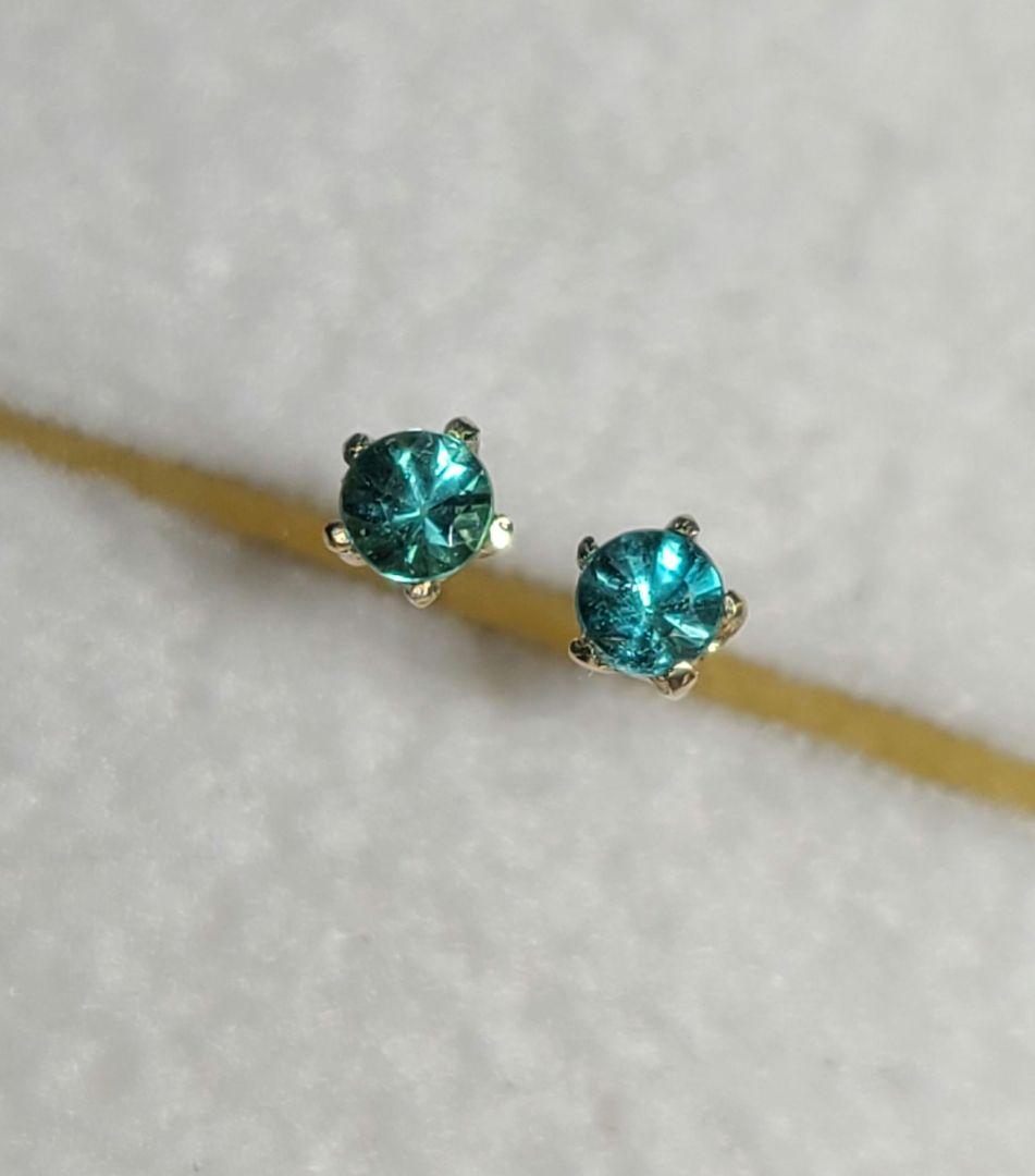 ふじ★ブラジルバターリャパライバトルマリン★ピアスオーダー