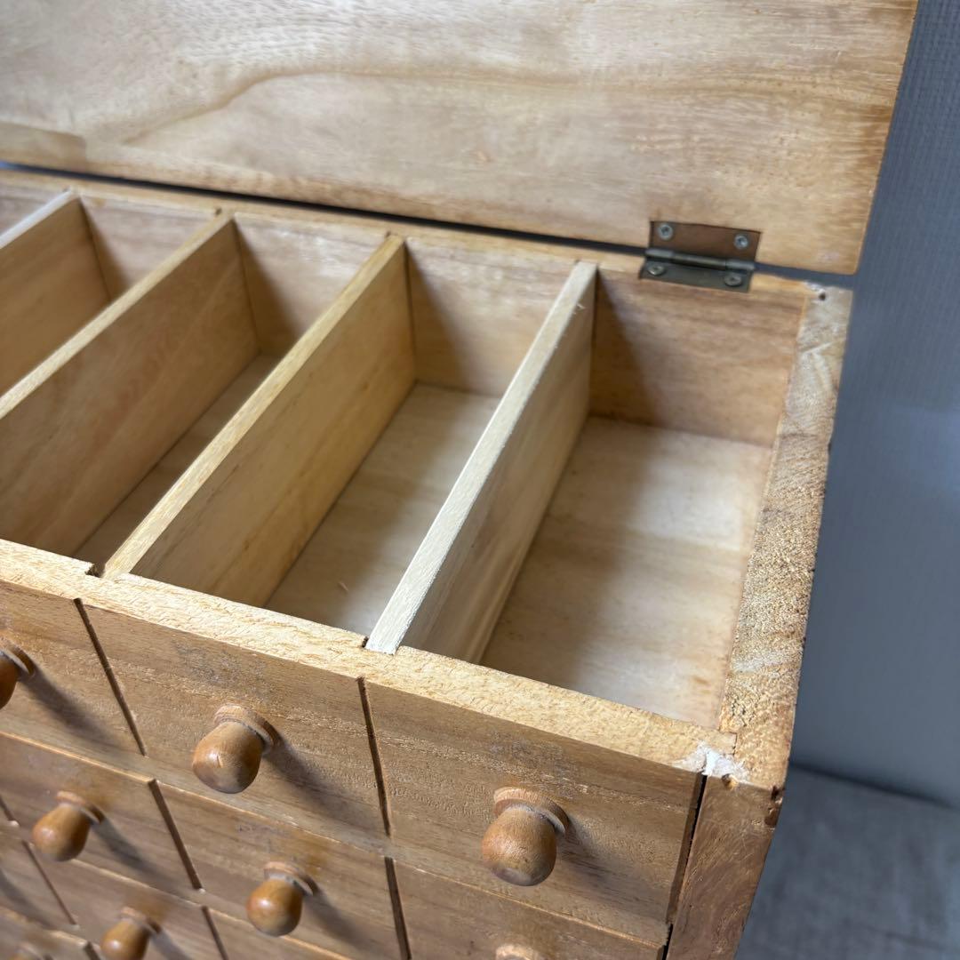 s*a様 整理木箱　引き出し　古家具　木製　マス目　小引き出し