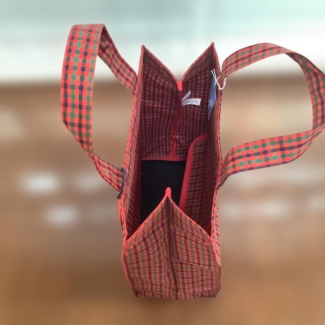 【新品タグ付き】　familiar チェック柄トートバッグ