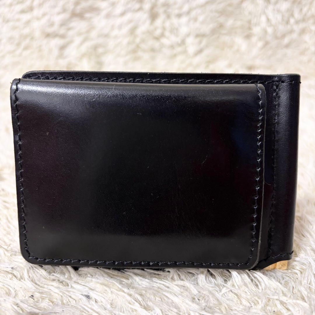 極美品✨Roter マネークリップ　ゴールド金具　レザー　ブラック　2つ折り財布
