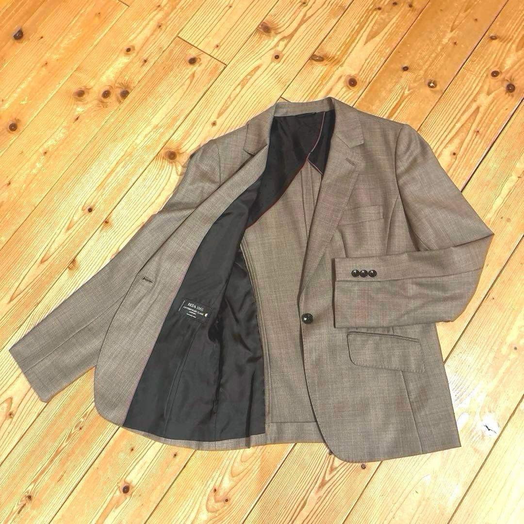 パンツスーツ　スーツ　ベージュ　イタリア高級生地「REDA」オールシーズン