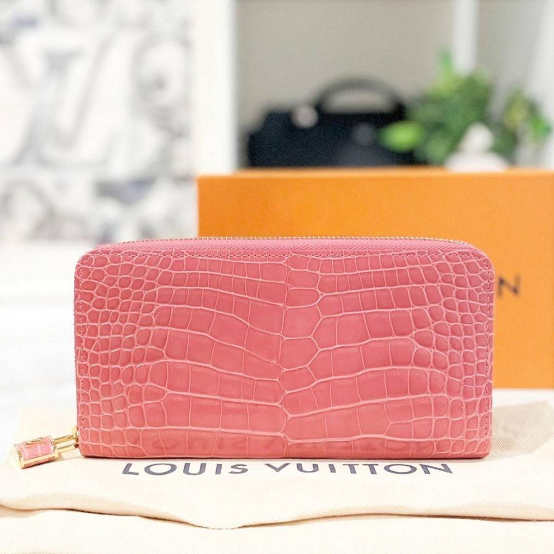 ルイヴィトン クロコダイル ジッピーウォレット 長財布 ローズトルマリン