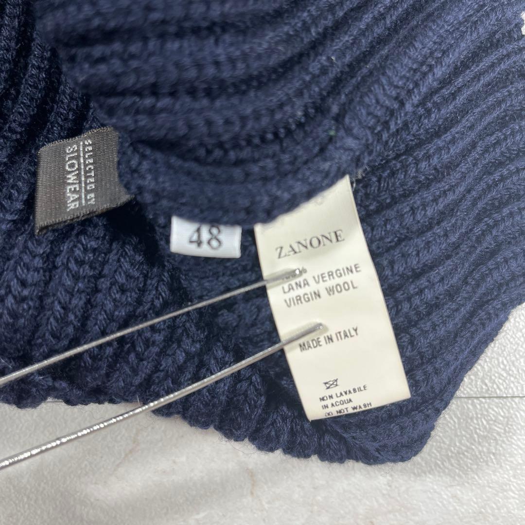 ✨美品 Zanone ショールカラー カーディガン 5ゲージ リブニット