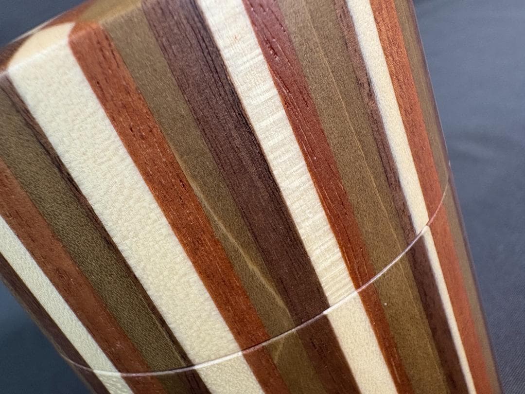 未使用品 箱根寄木細工 茶筒 木製容器 円筒形