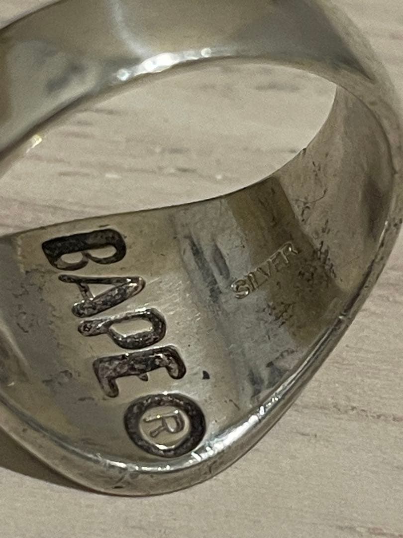 BAPE シルバーリング 17.5号　エイプ