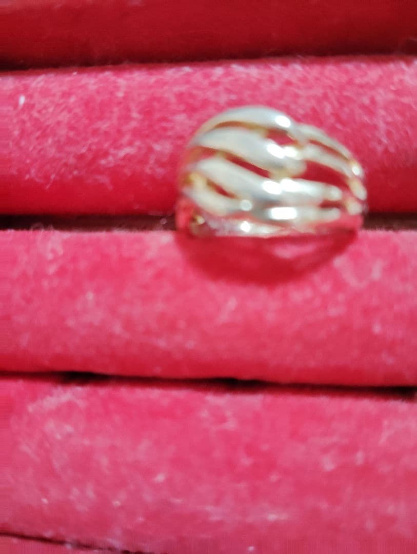 ゴールド ストライプデザイン リング　みるくしゅがー