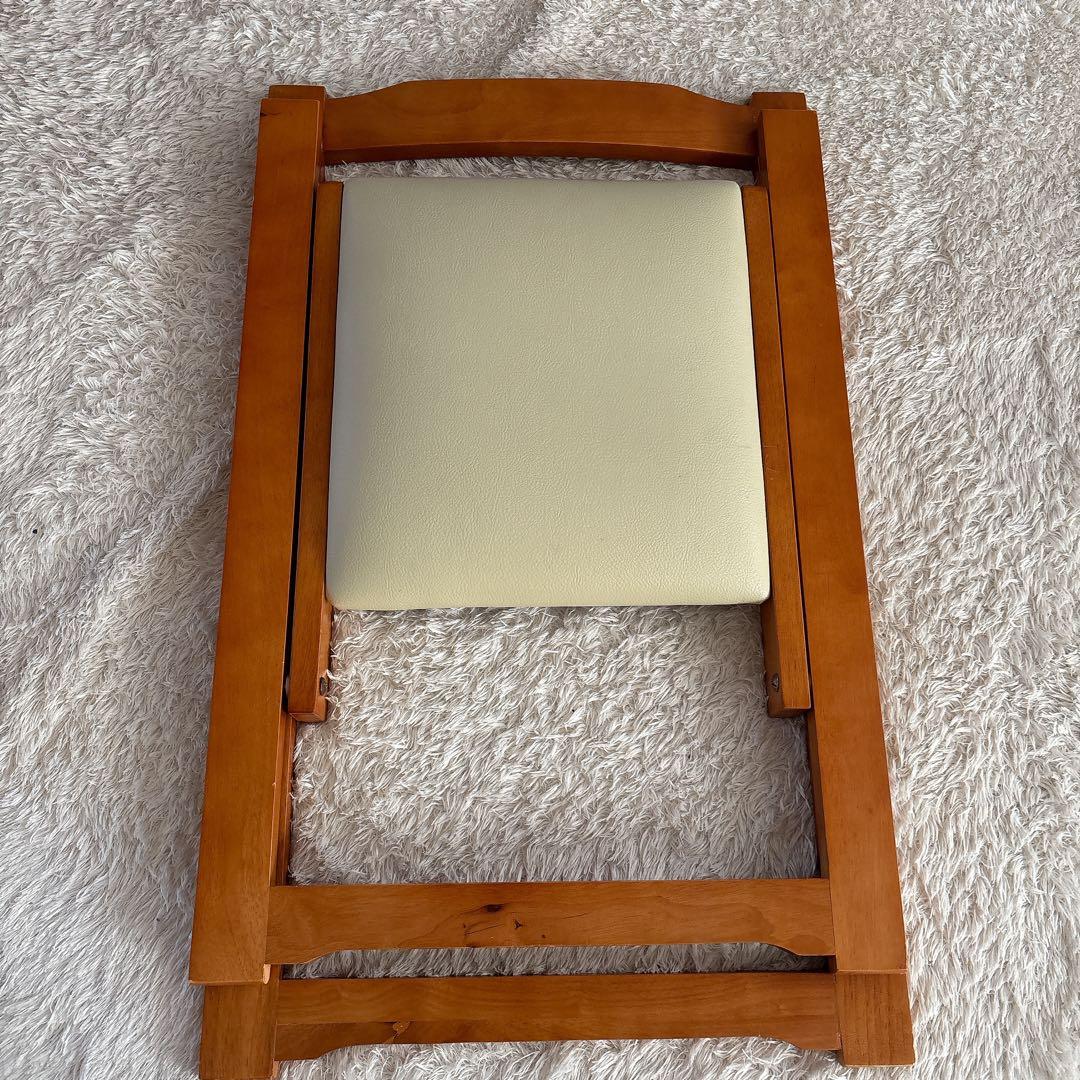 美品】天然木 折りたたみ デスク チェア セット 椅子 テーブル ワークスタディ