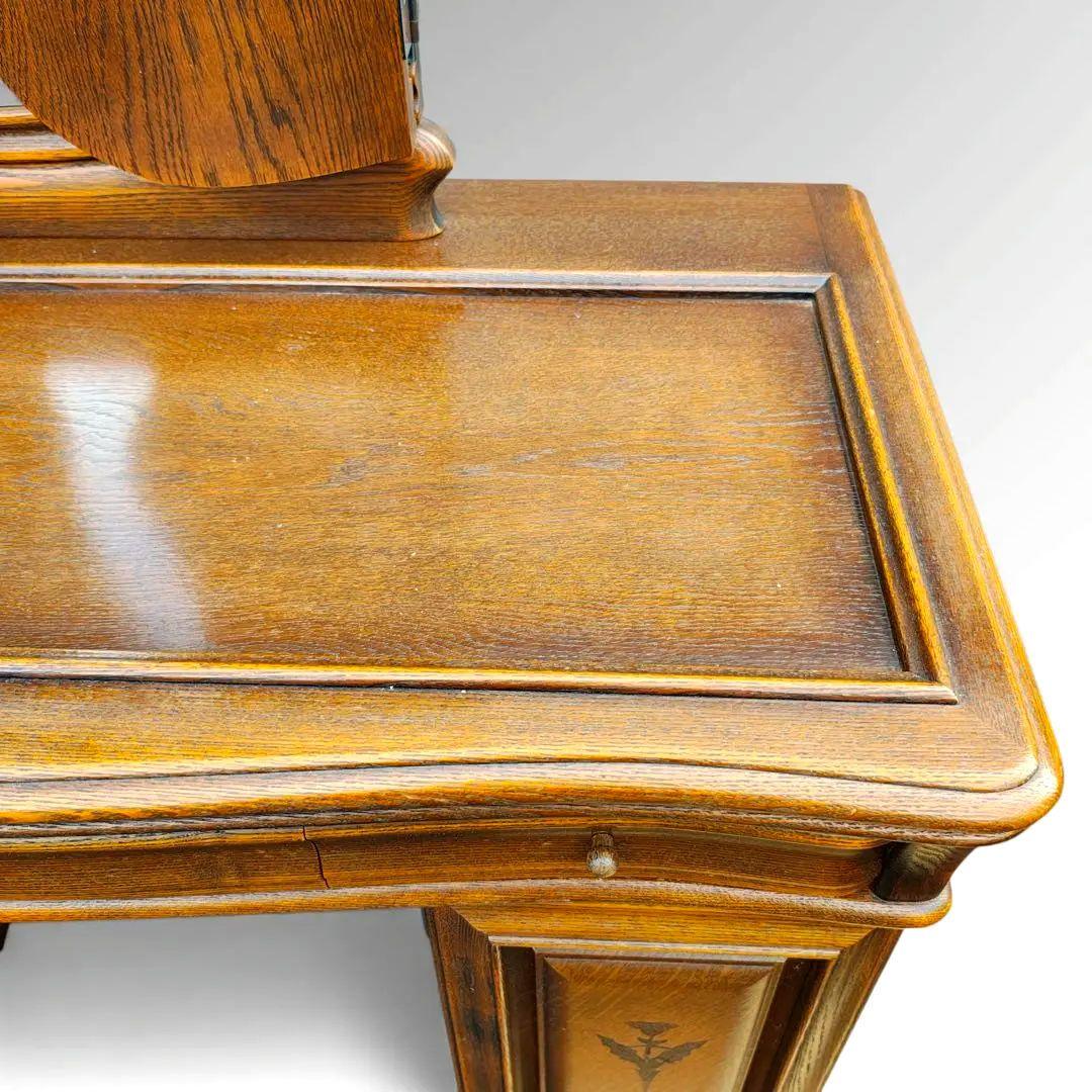 松永工房 IDC大塚家具 ヴィンテージ 両袖 三面鏡 ドレッサー ナラ材