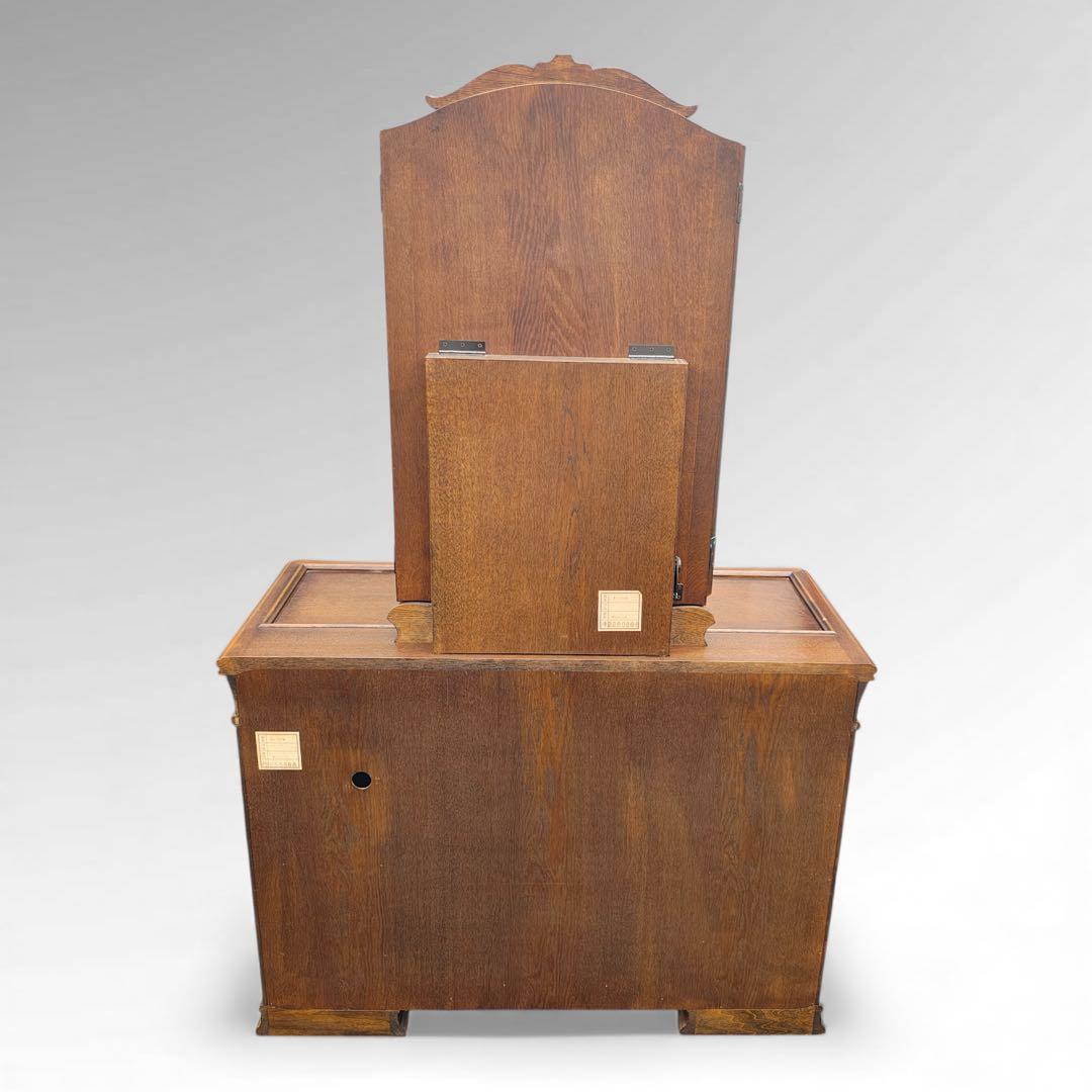 松永工房 IDC大塚家具 ヴィンテージ 両袖 三面鏡 ドレッサー ナラ材