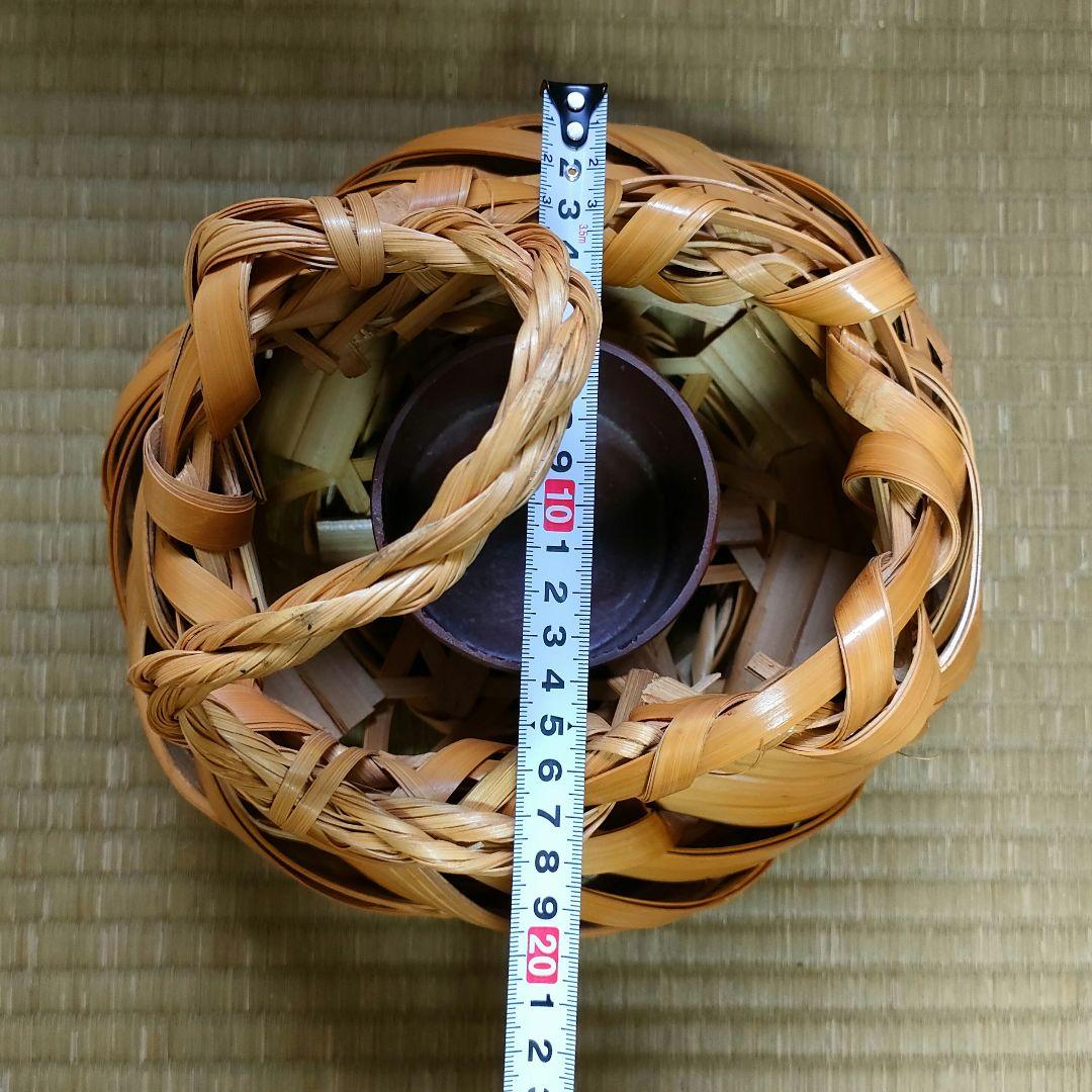 竹花籠　レトロ　竹細工　竹籠　花籠　茶道具　アンティーク　生花
