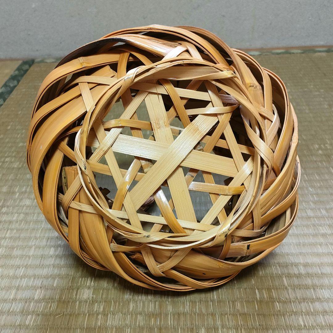竹花籠　レトロ　竹細工　竹籠　花籠　茶道具　アンティーク　生花
