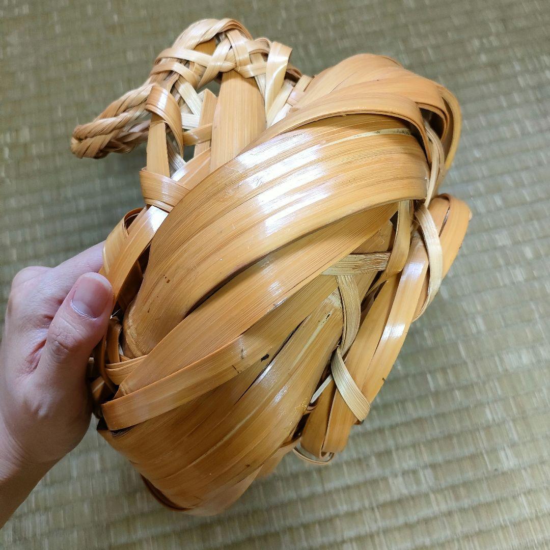 竹花籠　レトロ　竹細工　竹籠　花籠　茶道具　アンティーク　生花