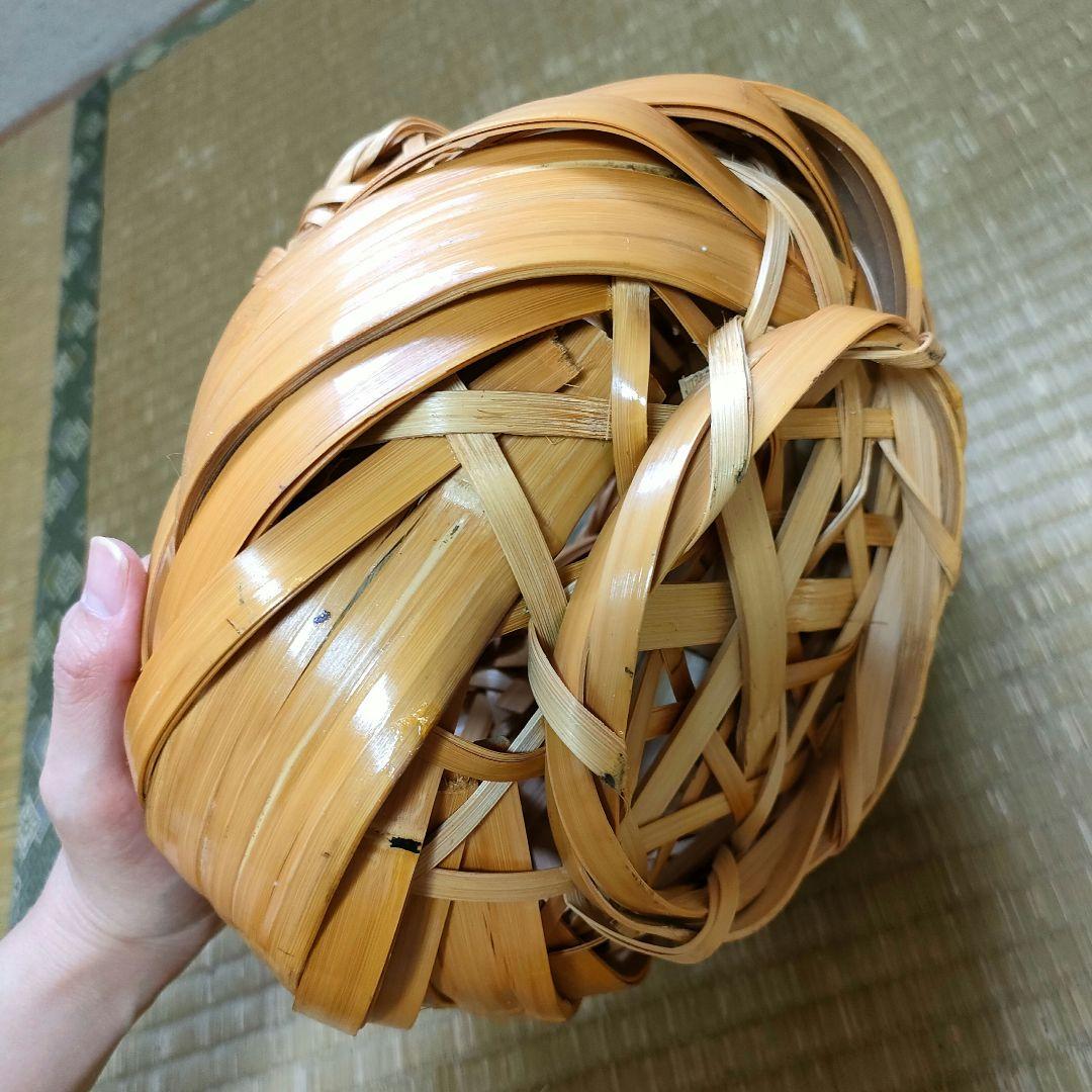 竹花籠　レトロ　竹細工　竹籠　花籠　茶道具　アンティーク　生花