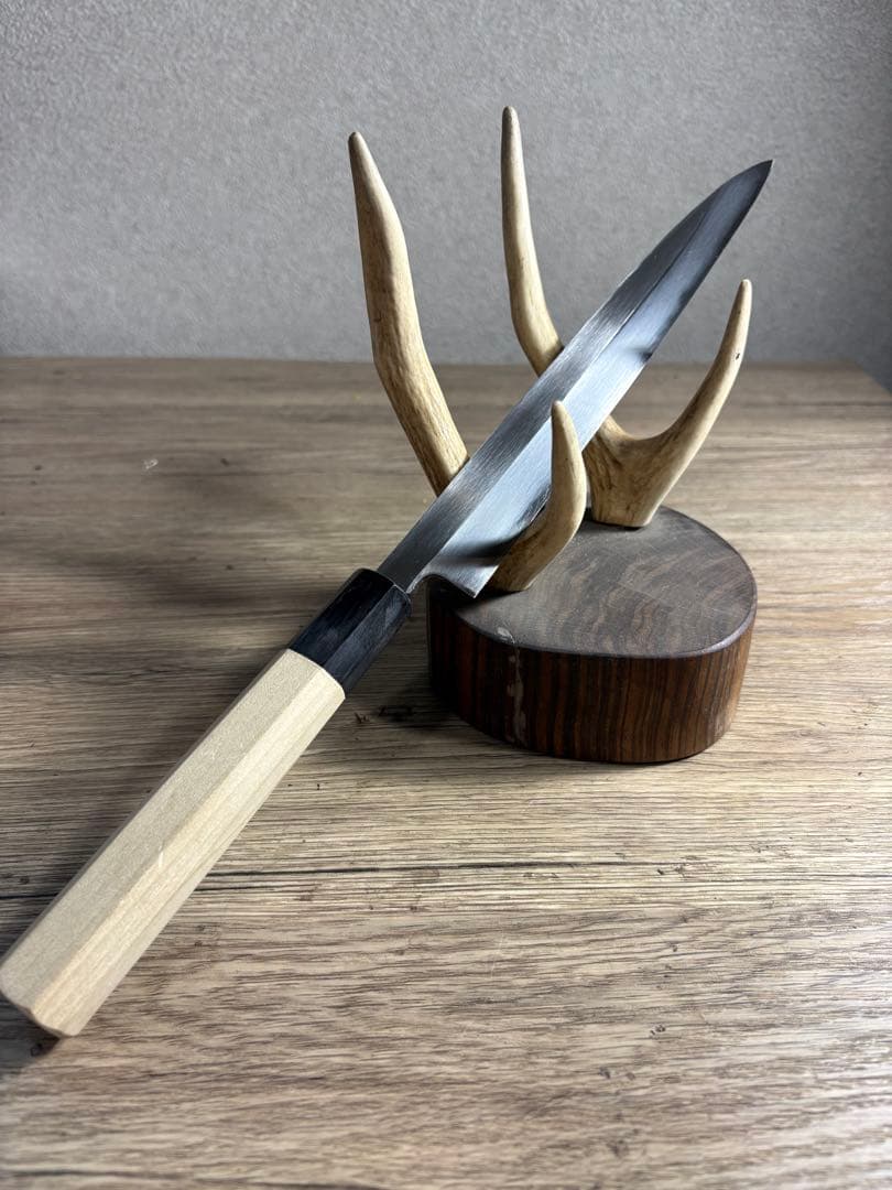 堺刃物　柳包丁　青鋼　8寸　水牛八角柄