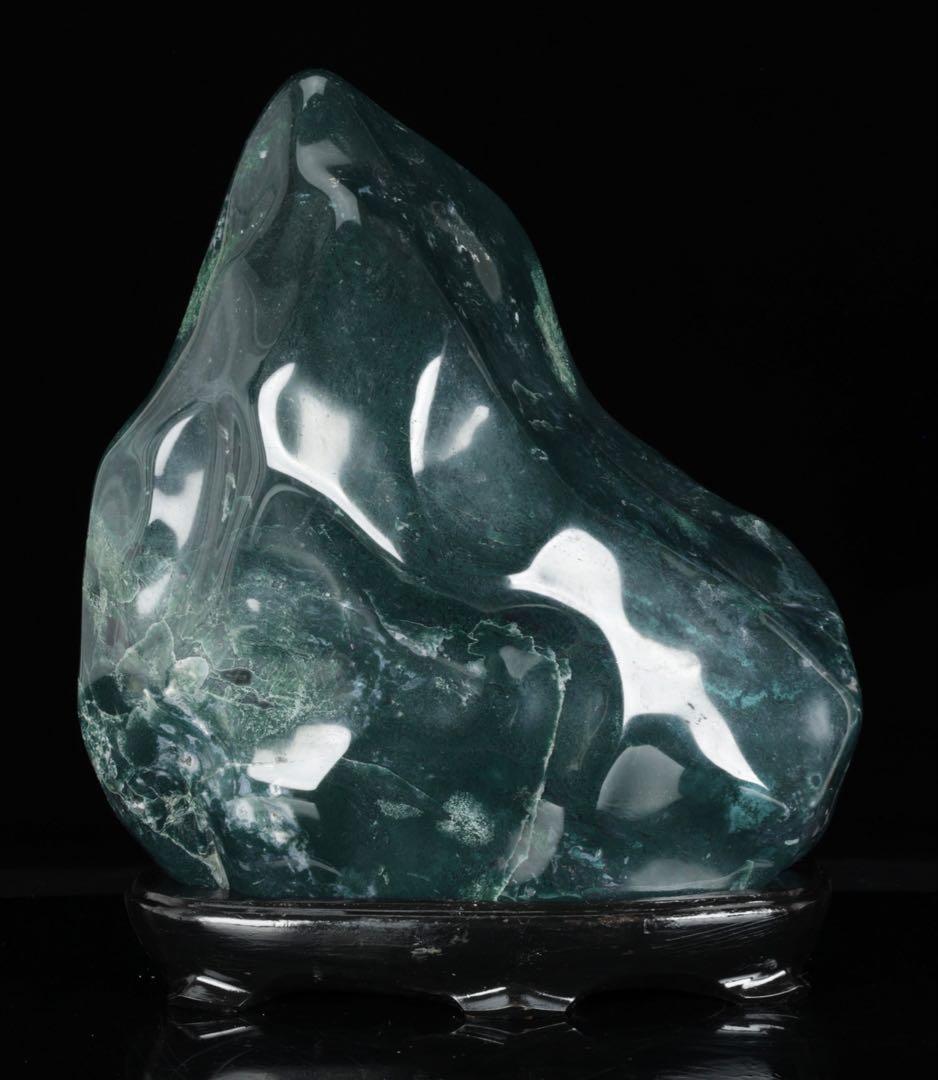 出雲めのう 花仙山 ジャスパー 青メノウ 碧玉 翡翠 瑪瑙水石 鑑賞石 飾石美石