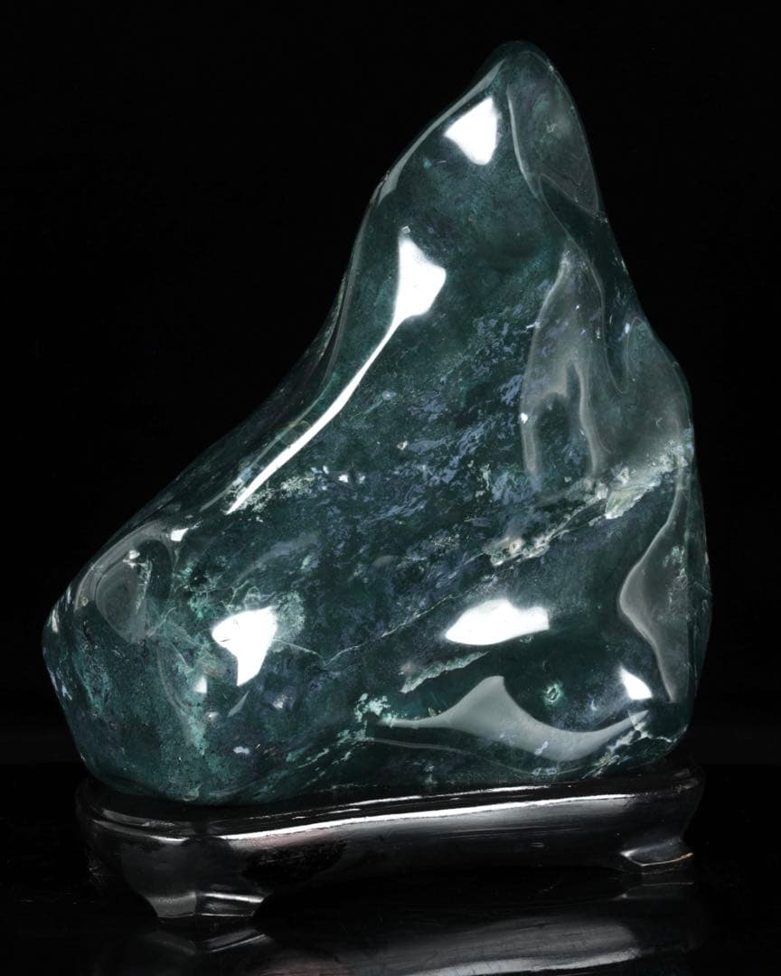 出雲めのう 花仙山 ジャスパー 青メノウ 碧玉 翡翠 瑪瑙水石 鑑賞石 飾石美石