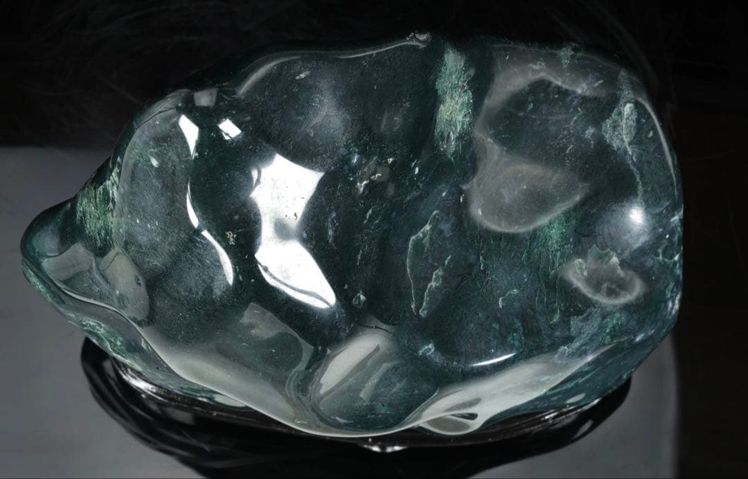 出雲めのう 花仙山 ジャスパー 青メノウ 碧玉 翡翠 瑪瑙水石 鑑賞石 飾石美石