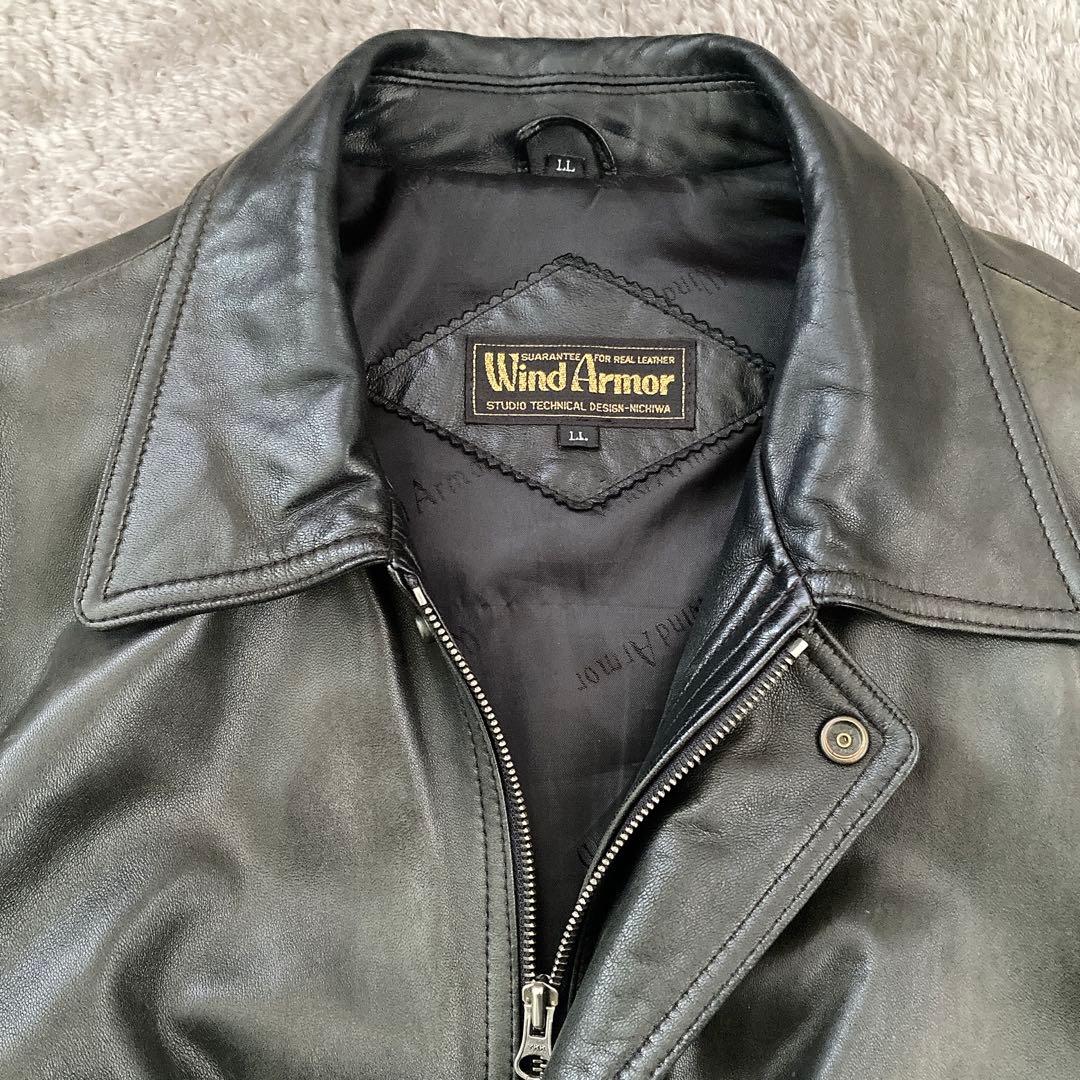 Wind Armor 【LL】ラムレザージャケット ブラック アメカジ バイカー