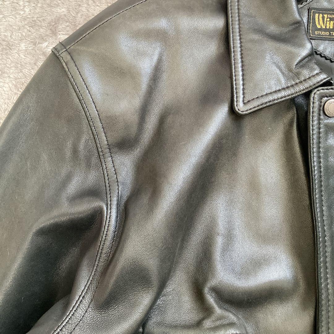 Wind Armor 【LL】ラムレザージャケット ブラック アメカジ バイカー