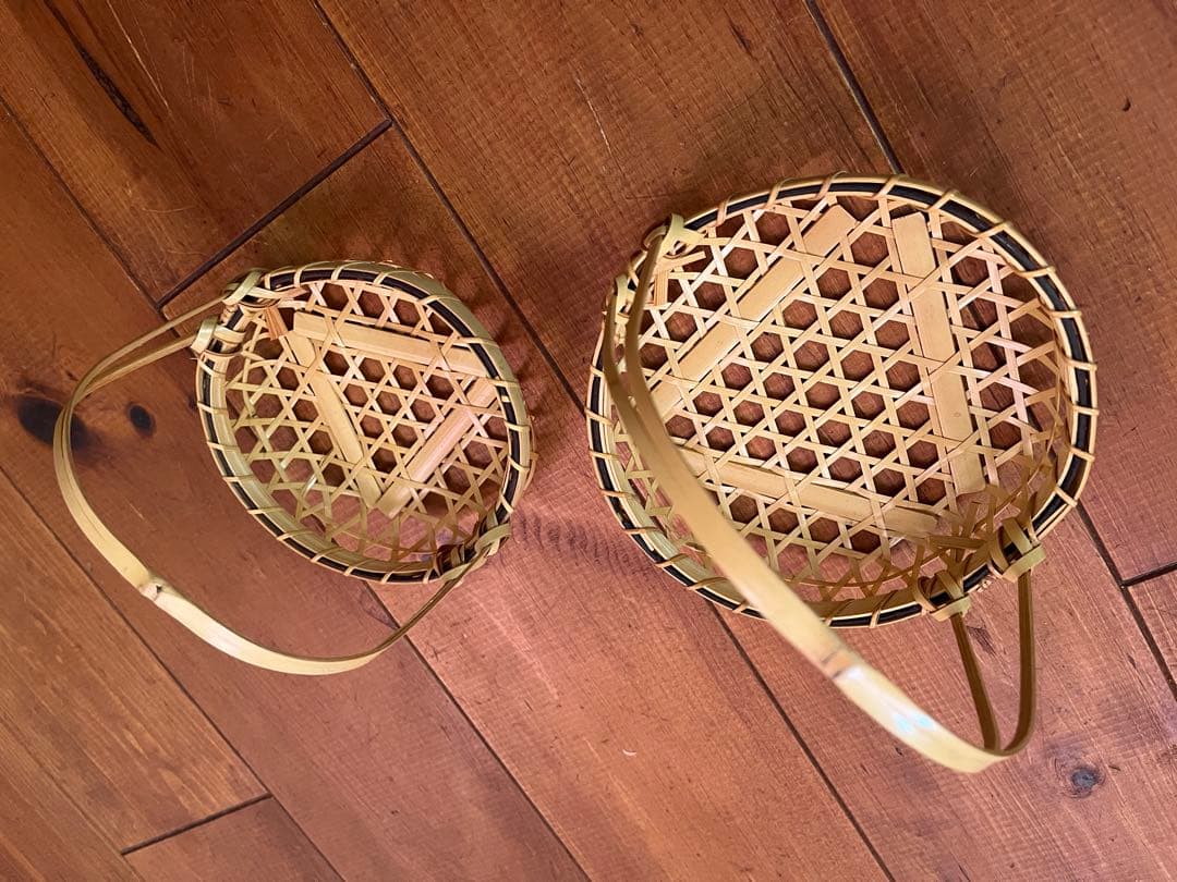 昭和レトロ　竹細工　まとめ売り　￼竹籠　茶托