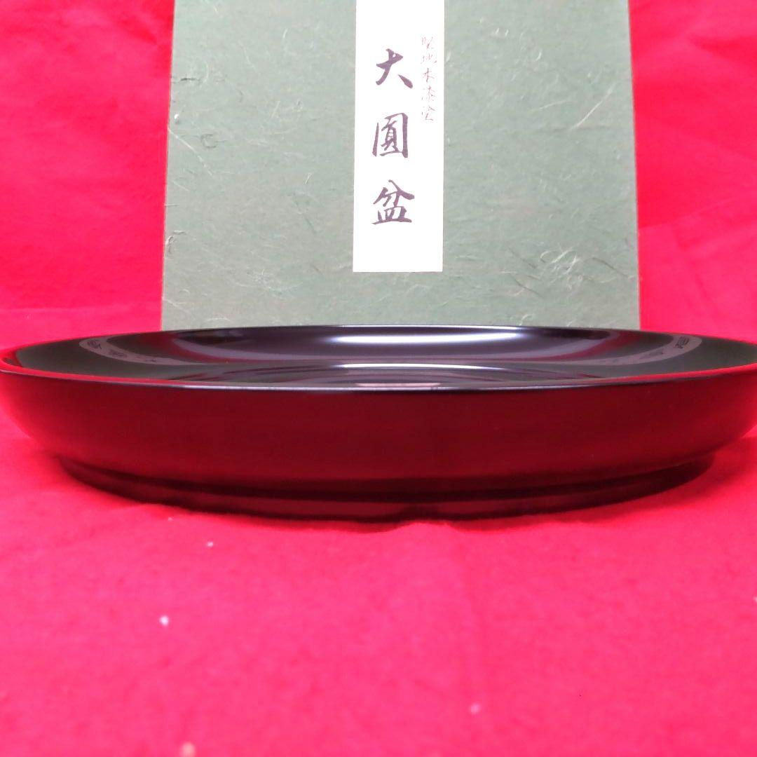 茶道具☆八卦盆（真塗螺鈿）、 大圓盆（真塗 淡々斎好 ） 2点セット