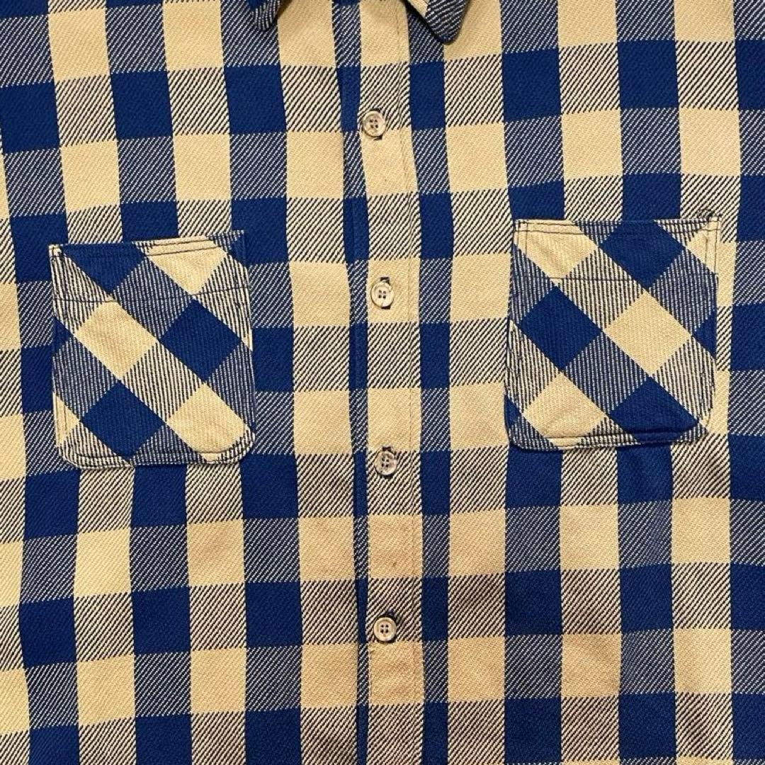 希少 70s USA製 BIGMAC イエロー ネルシャツ L ヘビネル 黄色