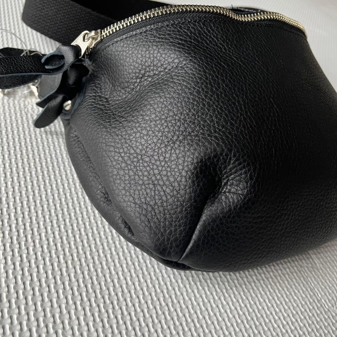 美品 Butler Verner Sails シボ オールレザーボディバッグ 黒