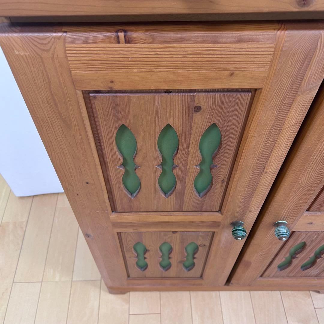 カントリー家具　LEGNATEC サイドボード　食器棚　パイン無垢材　キッチン