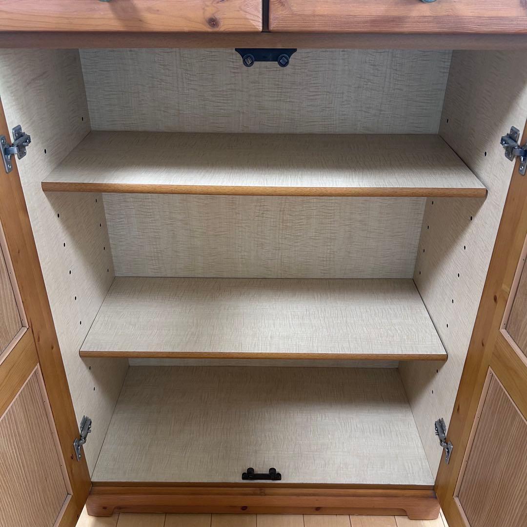 カントリー家具　LEGNATEC サイドボード　食器棚　パイン無垢材　キッチン