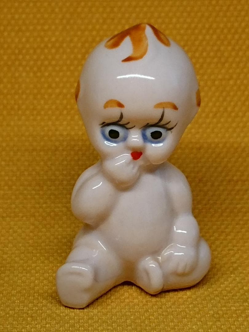 人形　キューピー　天使　陶器　置物　インテリア　工芸品　美術品　A2736
