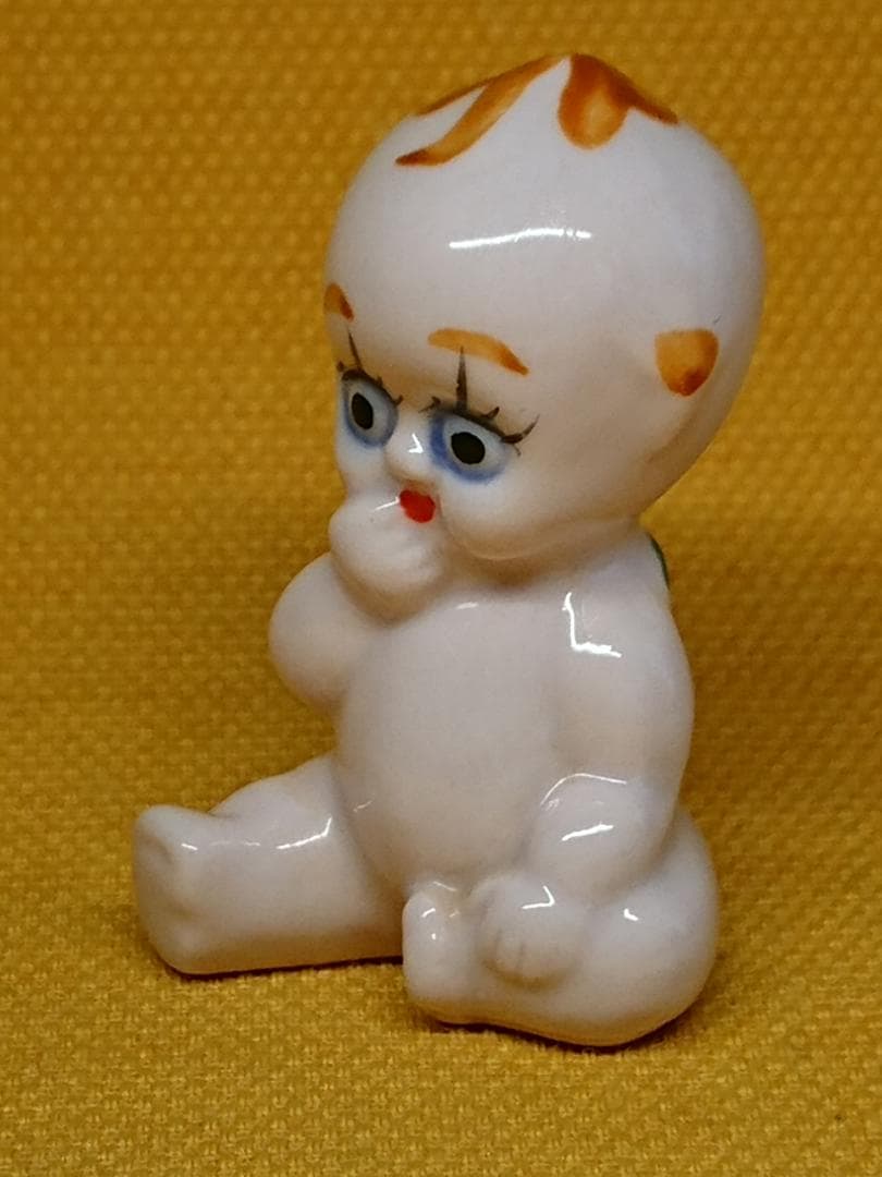 人形　キューピー　天使　陶器　置物　インテリア　工芸品　美術品　A2736