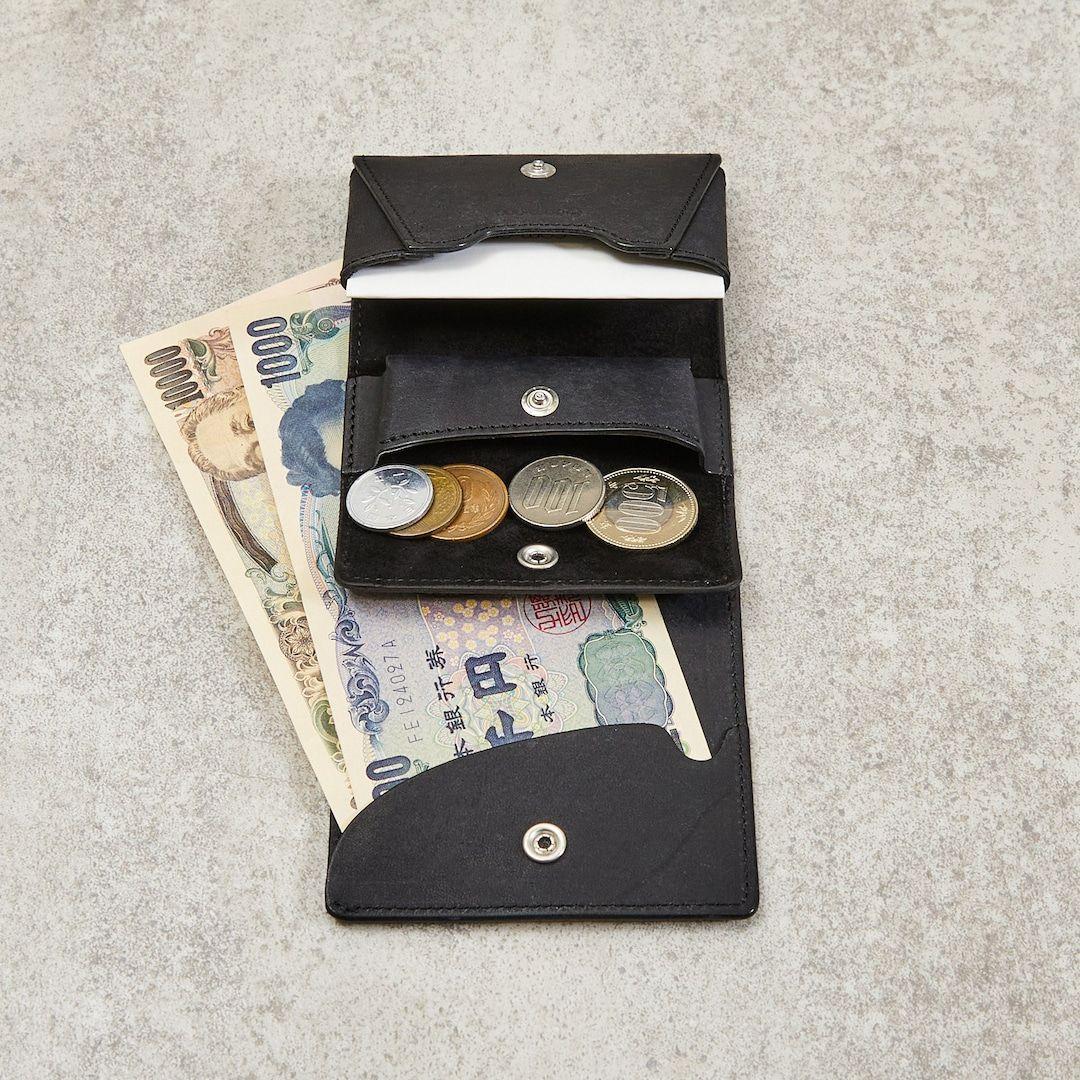 【美品・NAVY】プエブロレザー使用com-ono SLIM-005pb