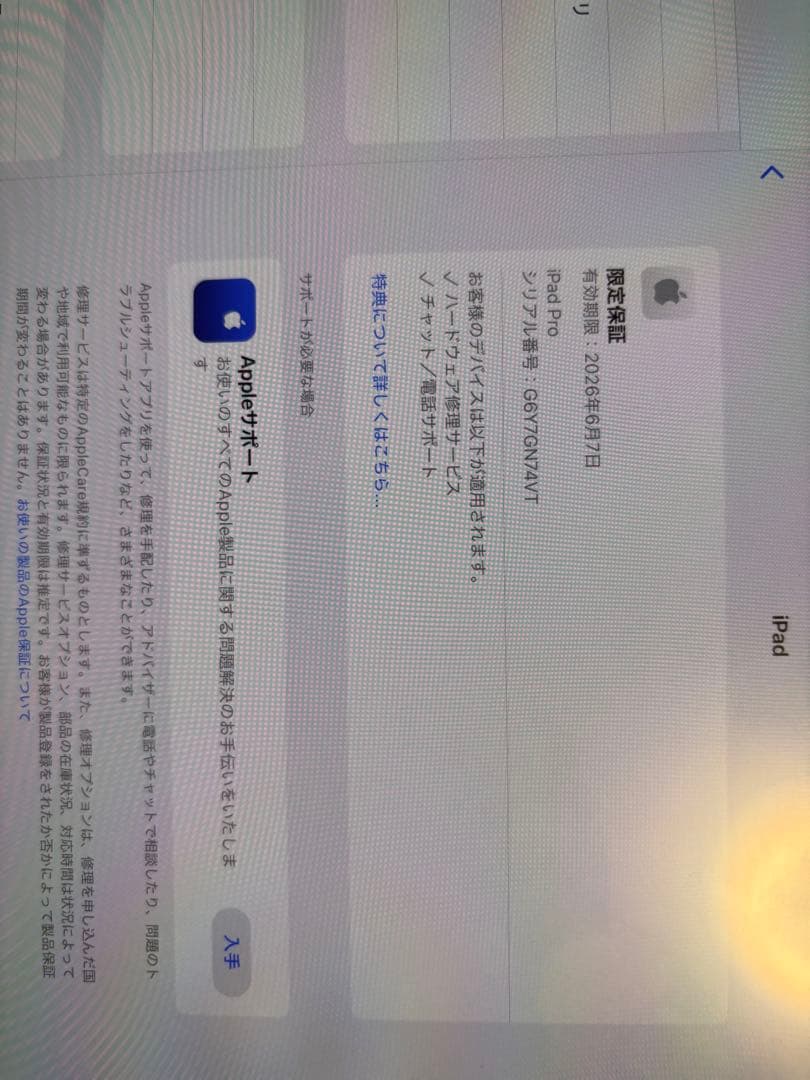 H*m様 Apple iPad Pro 11インチ 256GB スペースグレー