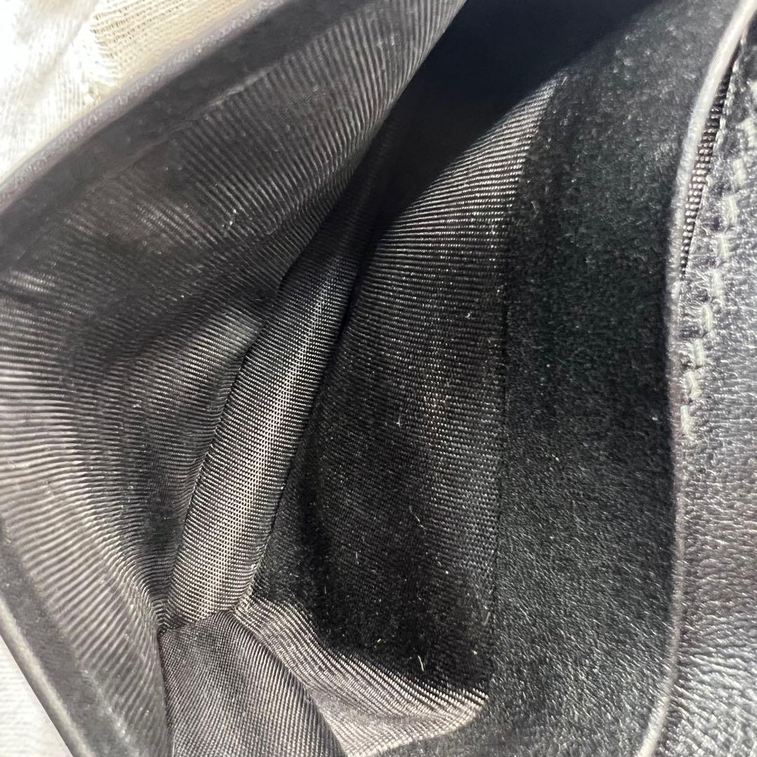 極美品✨GUCCI 二つ折り財布 ggマーモント キルティング ブラック