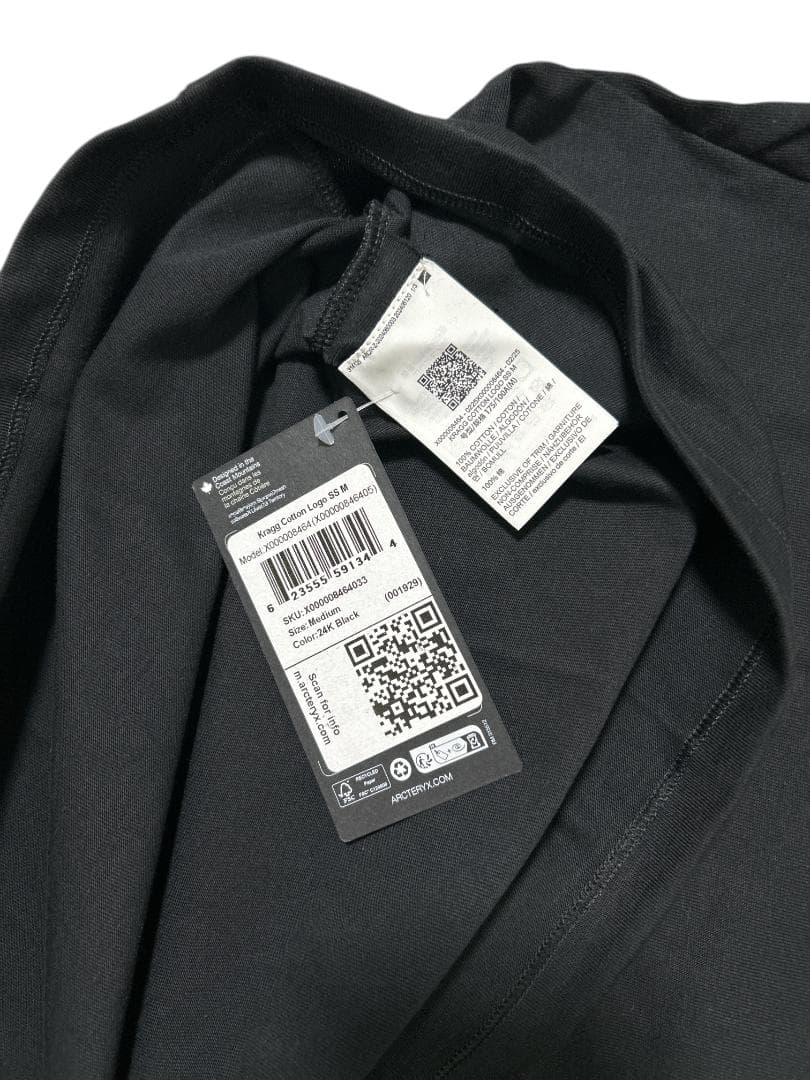 新品 アークテリクス Kragg ロゴ Tシャツ 24Kブラック/M 送料込