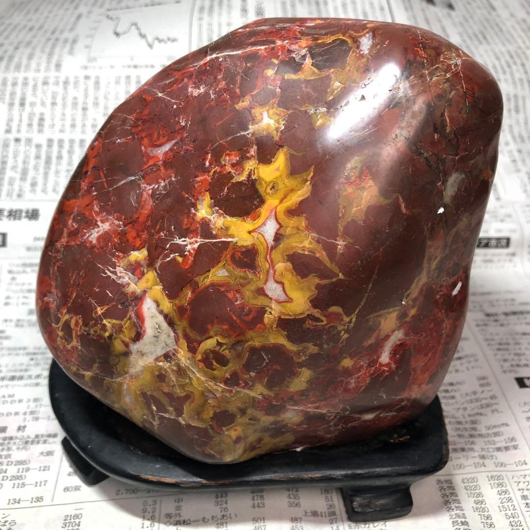 旧家蔵出　天然石　雞血石 肉厚　インテリア　宝物　時代物　開運へ　縁起物　置物