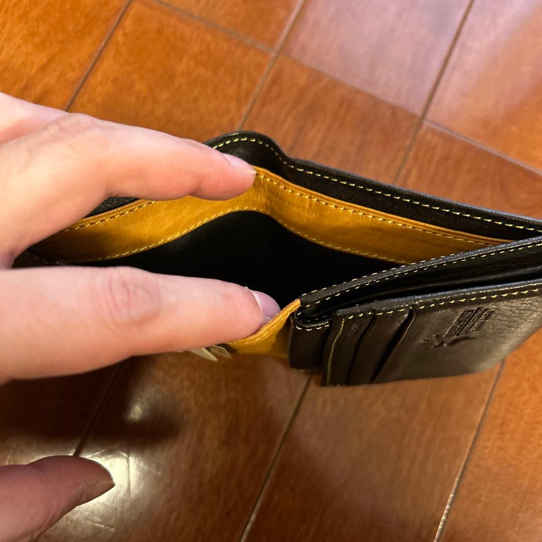 キプリス 鹿革 DEER SKIN 二つ折り財布 黒　日本製　新品未使用